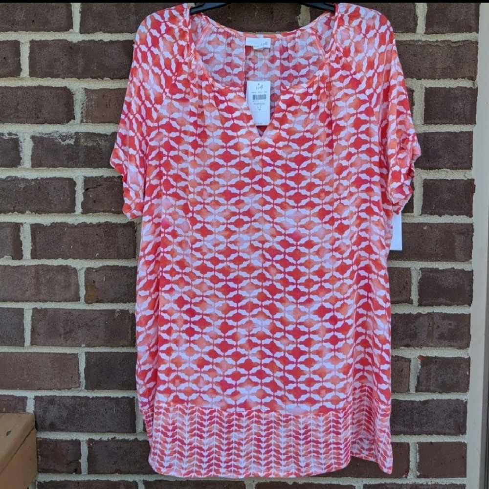 J.Jill Quatrrfoil pattern spring blouse